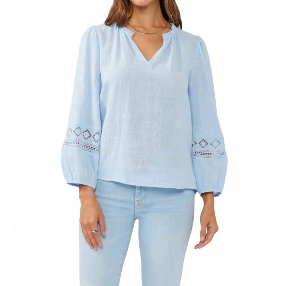 NEW LOVESTITCH cooper cotton blouse in chambray blue